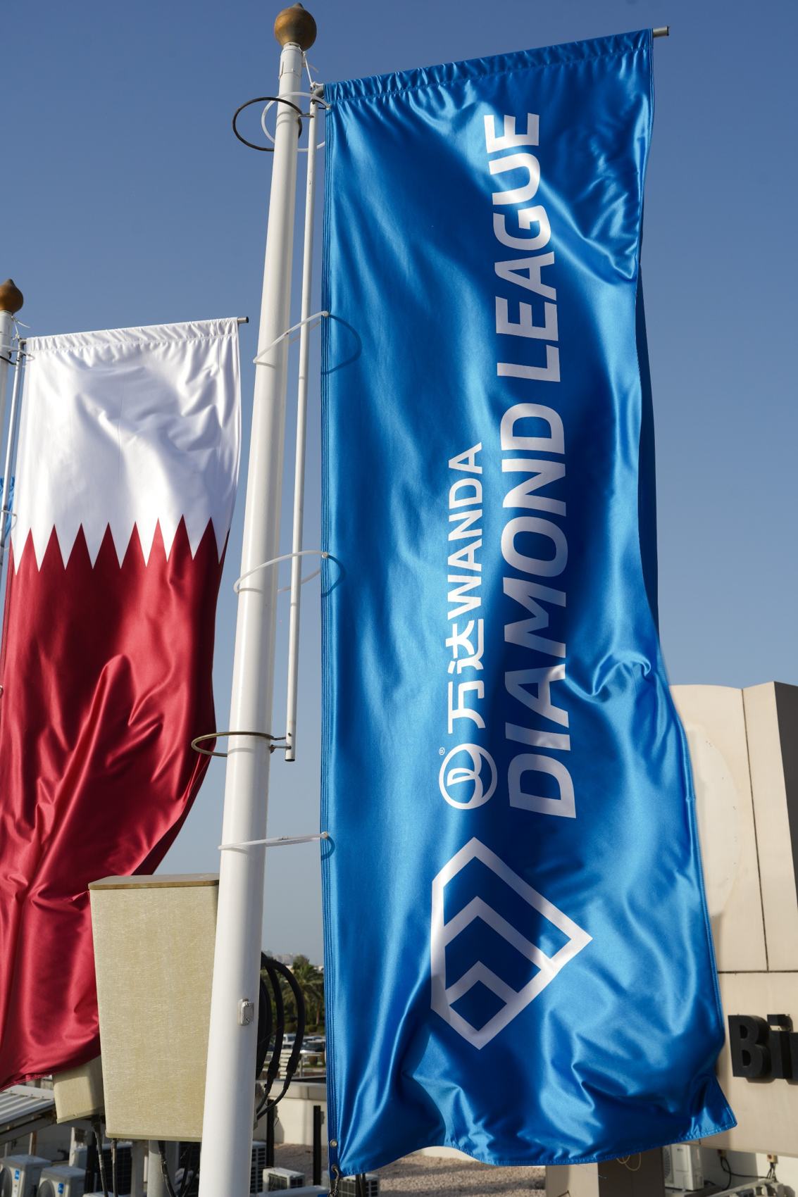 Diamond League flags at the Doha Meeting