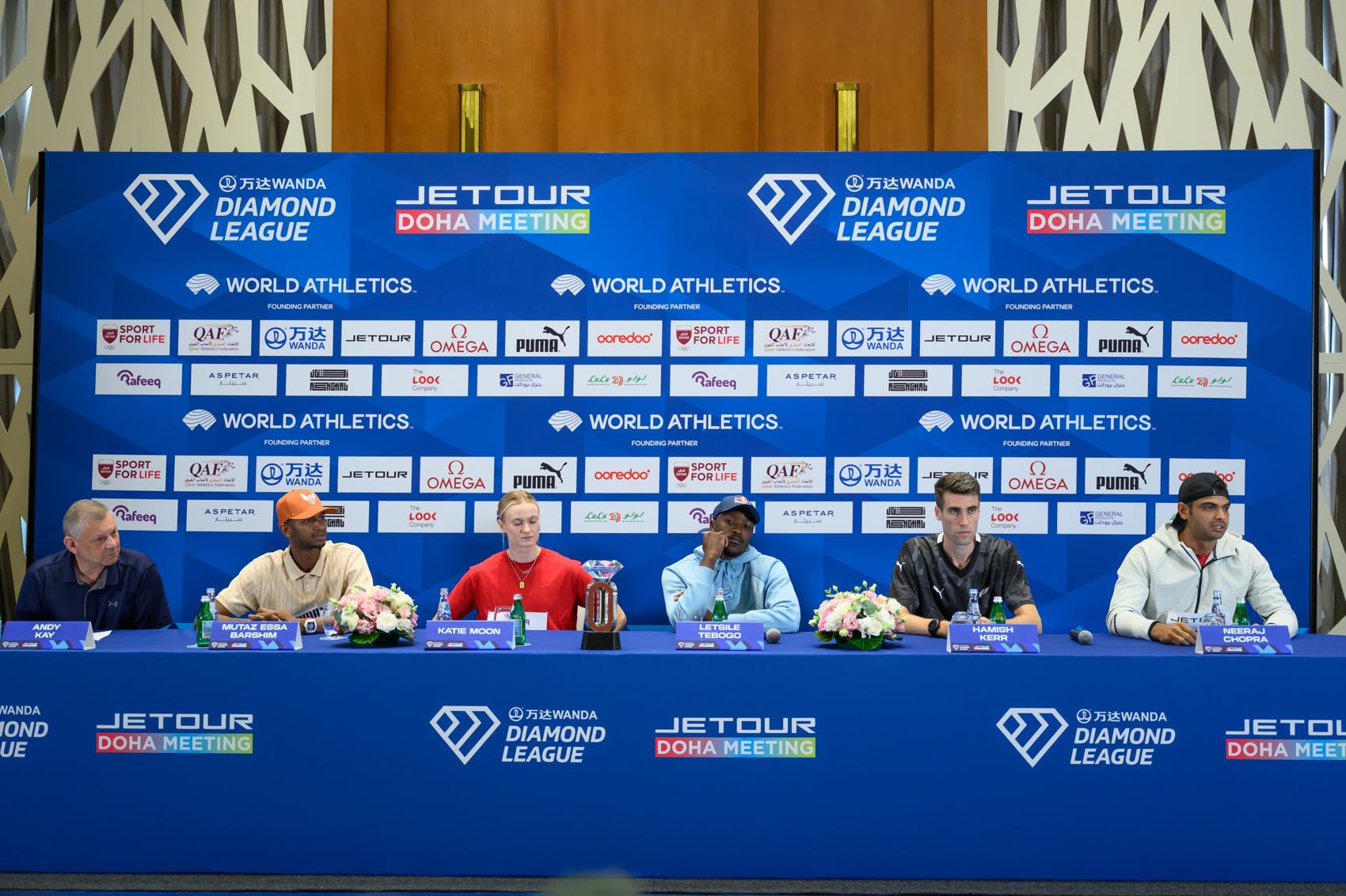 Pre-event press conference with athletes