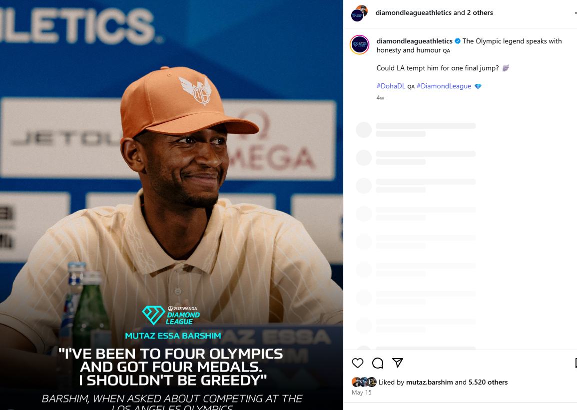 Social post: Mutaz Barshim quote