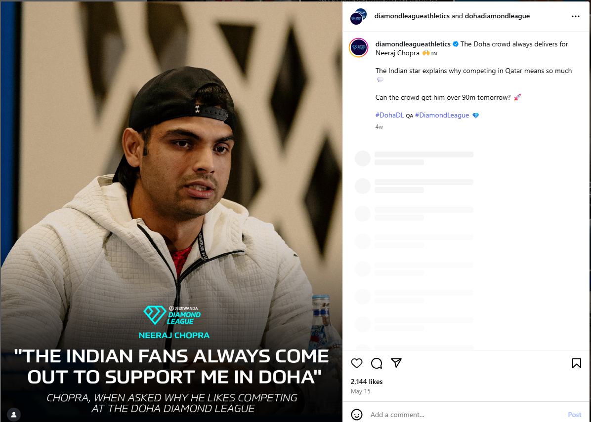 Social post: Neeraj Chopra press conference